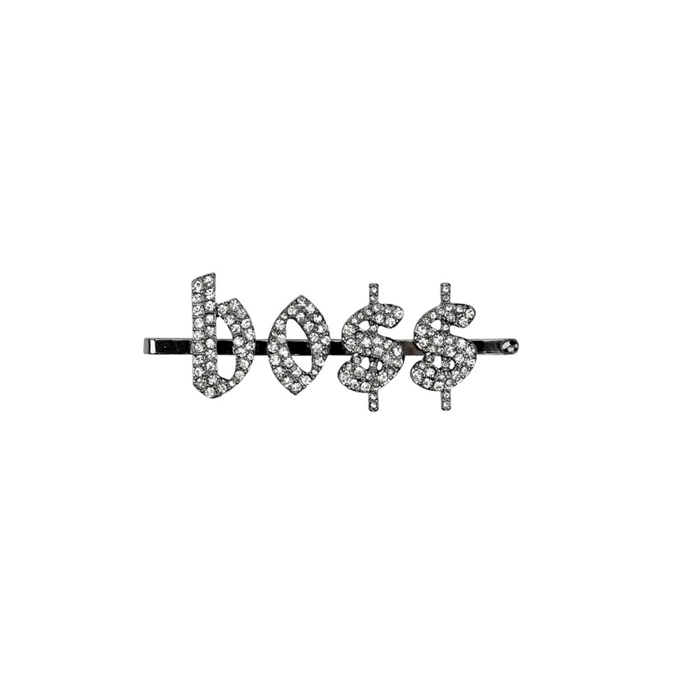 Kitsch x Justine Marjan “BO$$” Crystal Bobby Pin Hair Accessory NEW NIB